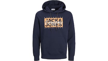 Sudadera para hombre Jack & Jones en color azul marino disponible en Amazon.
