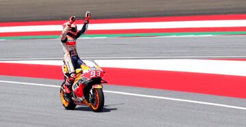 Márquez celebrando la pole en el GP de Austria. 