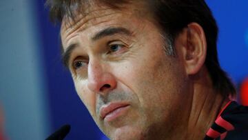 Soccer Football - Champions League - Real Madrid Press Conference - Ciudad Real Madrid, Valdebebas, Madrid, Spain - September 18, 2018 Real Madrid coach Julen Lopetegui during the press conference REUTERS/Juan Medina