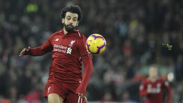 Salah, durante el partido contra el Arsenal.