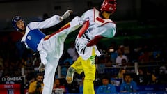 El espa&ntilde;ol Jes&uacute;s Tortosa, durante su combate ante Shuai Zhao en la prueba de taekwondo de hasta 58 kg durante los Juegos Ol&iacute;mpicos de R&iacute;o 2016.
 
 