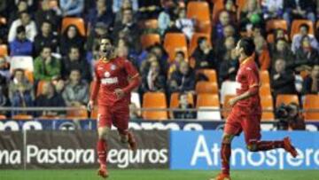 Lafita, celebrando el gol de Mestalla.