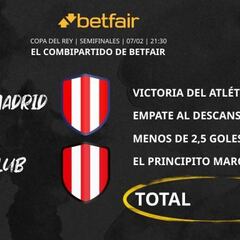 Club Atlético de Madrid vs. Athletic Club: Combipartido de Betfair a cuota 24.0