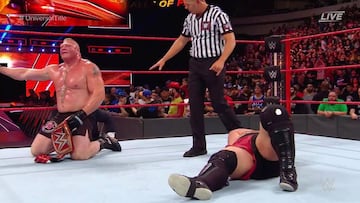 Brock Lesnar tras derrotar a Samoa Joe en Great Balls of Fire.