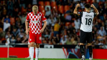 21/09/24 PARTIDO PRIMERA DIVISION
VALENCIA - GIRONA
PEPELU AL TERMINO DEL PARTIDO ALEGRIA
TRISTEZA DEL GIRONA