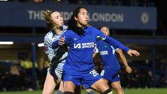 Mayra Ramírez en su primera titularidad con Chelsea.