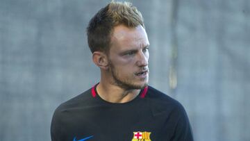 Rakitic en el entrenamiento. 