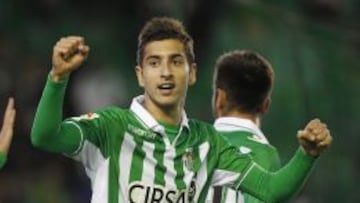 Vadillo celebra un gol contra el Valladolid en Copa del Rey en noviembre de 2012. 