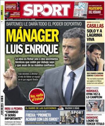 Portadas de la prensa deportiva