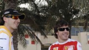 Kubica con Alonso en Bahrain 2010.