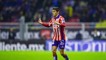 Juan Sanabria of Atletico San Luis during the Semifinals second leg match between Club Aguilas del America and Atletico de San Luis as part of Torneo Apertura 2023 Liga BBVA MX, at Azteca Stadium, December 09, 2023, in Mexico City. Mexico.