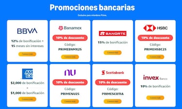 Prime Day 2025: todas las promociones bancarias y los mejores descuentos que ofrece Amazon México