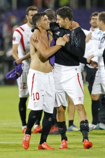 Los jugadores del Sevilla celebraron el pase a la final.