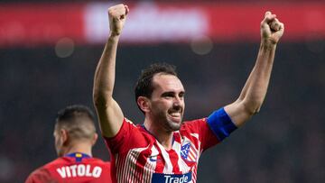 Diego Godin of Atletico de Madrid during the match between Atletico de Madrid vs Athletic de Bilbao of La Liga, date 12, 2018-2019 season. Wanda Metropolitano Stadium,  Madrid, Spain - 10  NOV 2018.