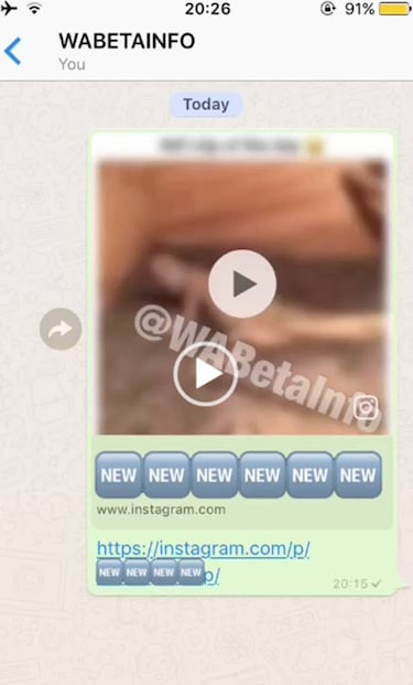 Novedades WhatsApp: ya podemos ver vídeos de otras redes en el chat