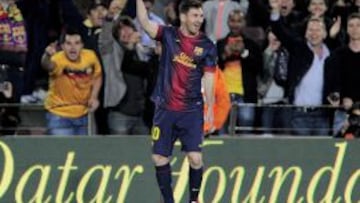 Messi celebrando un gol.