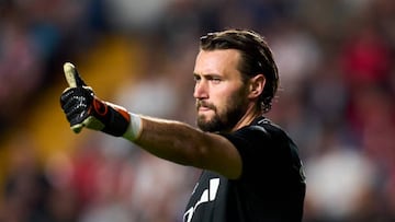 Dimitrievski, durante uno de sus partidos con el Rayo.