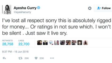 Ayesha Curry se calienta: "Esto está amañado. No me callarán"