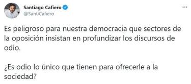 El tuit de repudio de Alberto Fernández contra las marchas del 27F por el vacunatorio VIP