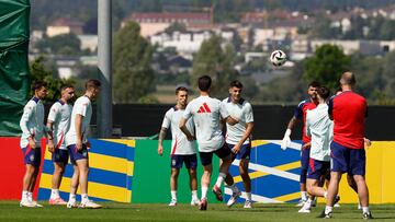 Último entrenamiento de la Selección española previo al duelo contra Italia.