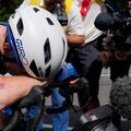Vingegaard, visiblemente emocionado, tras ganar la etapa.