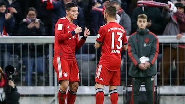 James Rodr&iacute;guez celebra una de sus anotaciones ante Mainz. 