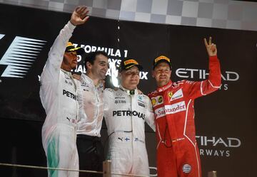 Lewis Hamilton, Paul Pezzack, Valtteri Bottas, Sebastian Vettel 