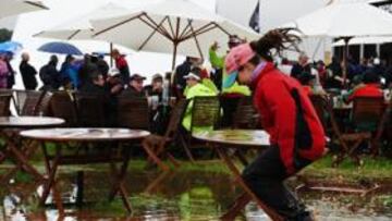 <b>INUNDADO. </b>La lluvia dejó impracticable el Celtic Manor de Gales.