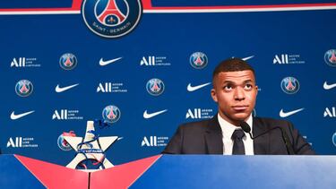 07 Kylian MBAPPE (psg) during the Press Conference of Paris Saint-Germain at Parc des Princes on May 23, 2022 in Paris, France. (Photo by Philippe Lecoeur/FEP/Icon Sport via Getty Images) - Photo by Icon sport