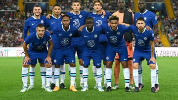 UDINE, ITALY - JULY 29: Players of Chelsea pose for a team photograph prior to the pre-season friendly between Chelsea and Udinese Calcio at Dacia Arena on July 29, 2022 in Udine, Italy.  (Photo by Darren Walsh/Chelsea FC via Getty Images)