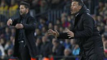 Luis Enrique, con Simeone de fondo.