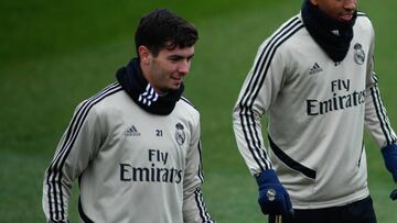Brahim Díaz, en un entrenamiento.