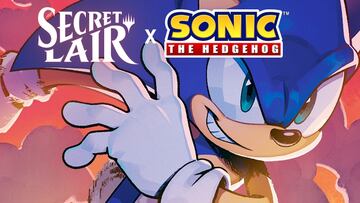Magic: The Gathering Secret Lair cards featuring Sonic, Knuckles, Tails and Dr. Eggman in vibrant new artwork.