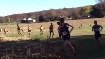 Cross country runner hit by deer