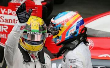 Lewis Hamilton y Fernando Alonso. 