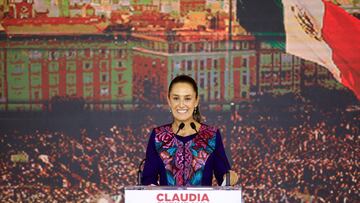 Claudia Sheinbaum, presidential candidate of the ruling MORENA party, addresses her supporters after winning the election, in Mexico City, Mexico June 3, 2024. REUTERS/Raquel Cunha