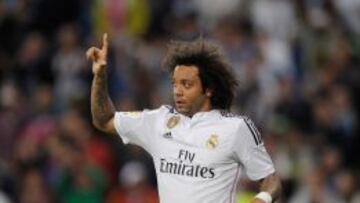 Marcelo celebra su gol.