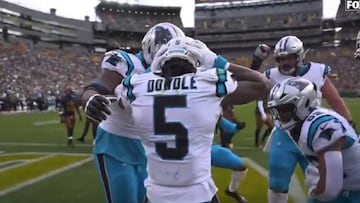 Rico Dowdle recibió una sanción de la NFL por esta celebración.
