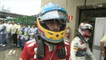 Alonso, despu&eacute;s del GP de Brasil 2012.