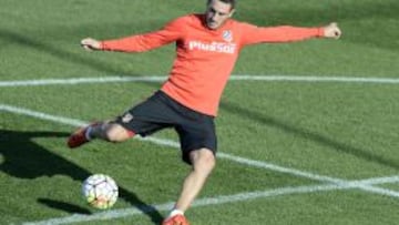 Koke, durante un entrenamiento del Atlético de Madrid en Majadahonda.