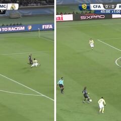 Benzema marcó el 0-1 superado el minuto de tiempo añadido