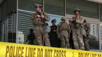 Miembros de la Guardia Nacional de California en Los Ángeles.
