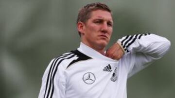 Bastian Schweinsteiger, en un entrenamiento con Alemania.