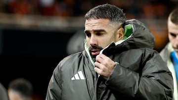 Carvajal, en el partido ante el Valencia.