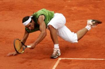 Rafa Nadal en Roland Garros de 2005, ganó a Mariano Puerta.