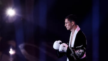 Boxing - Naoya Inoue v David Picasso - Undisputed Super Bantamweight Title - Mohammed Abdo Arena, Riyadh, Saudi Arabia - December 27, 2025 David Picasso during the ring walk before his fight against Naoya Inoue REUTERS/Hamad I Mohammed