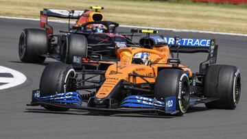 04 NORRIS Lando (gbr), McLaren Renault F1 MCL35, action and 33 VERSTAPPEN Max (nld), Aston Martin Red Bull Racing Honda RB16, action during the Emirates Formula 1 70th Anniversary Grand Prix 2020, from August 07 to 09, 2020 on the Silverstone Circuit, in Silverstone, United Kingdom - Photo DPPI
 
 
 09/08/2020 ONLY FOR USE IN SPAIN