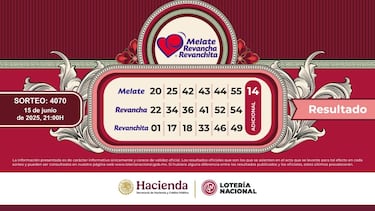 Resultados Melate: números que cayeron hoy y premios del sorteo 4070 | 15 de junio 2025