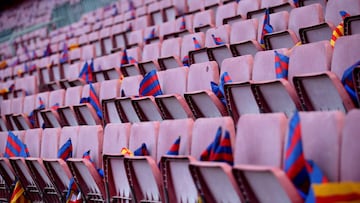 Football Soccer - FC Barcelona v Juventus - UEFA Champions League Quarter Final Second Leg - The Nou Camp, Barcelona, Spain - 19/4/17 General view of flags on seats before the match  Reuters / Albert Gea Livepic