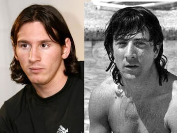 Leo Messi y el actor Dustin Hoffman de joven